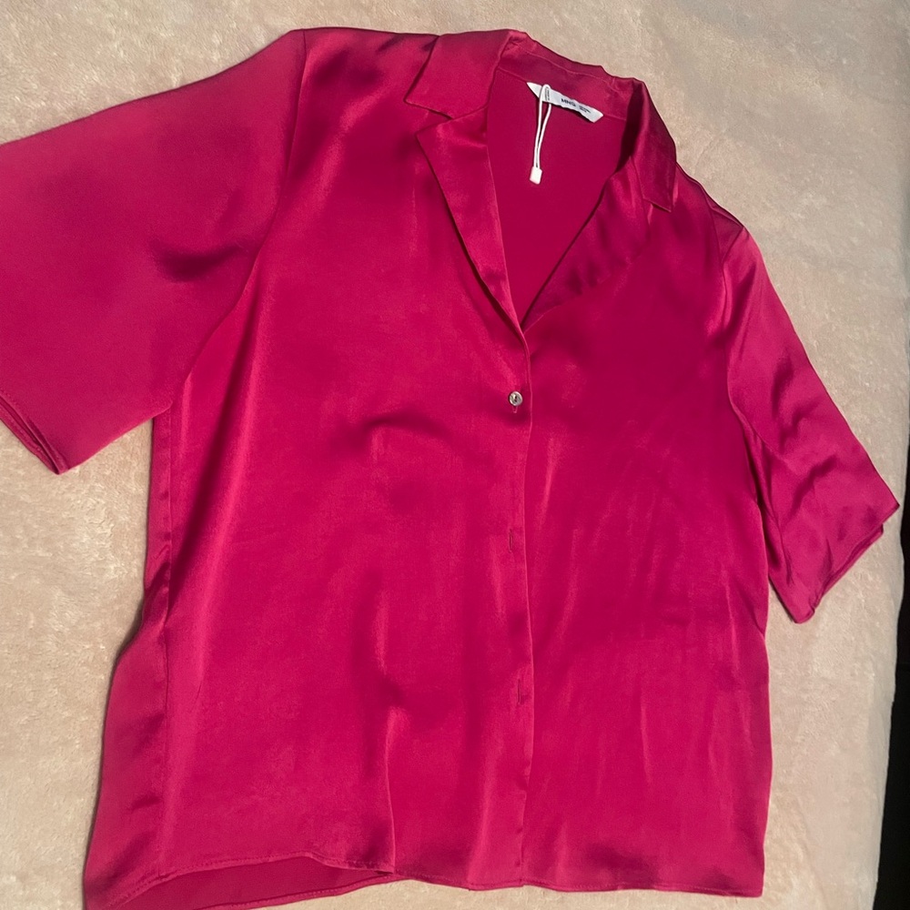 Women's Pink Satin Blouse